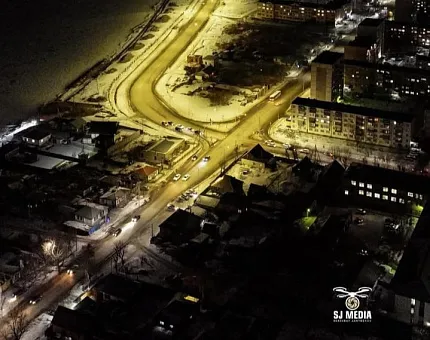 Освещение ул. Набережная в г. Кокшетау (Казахстан)